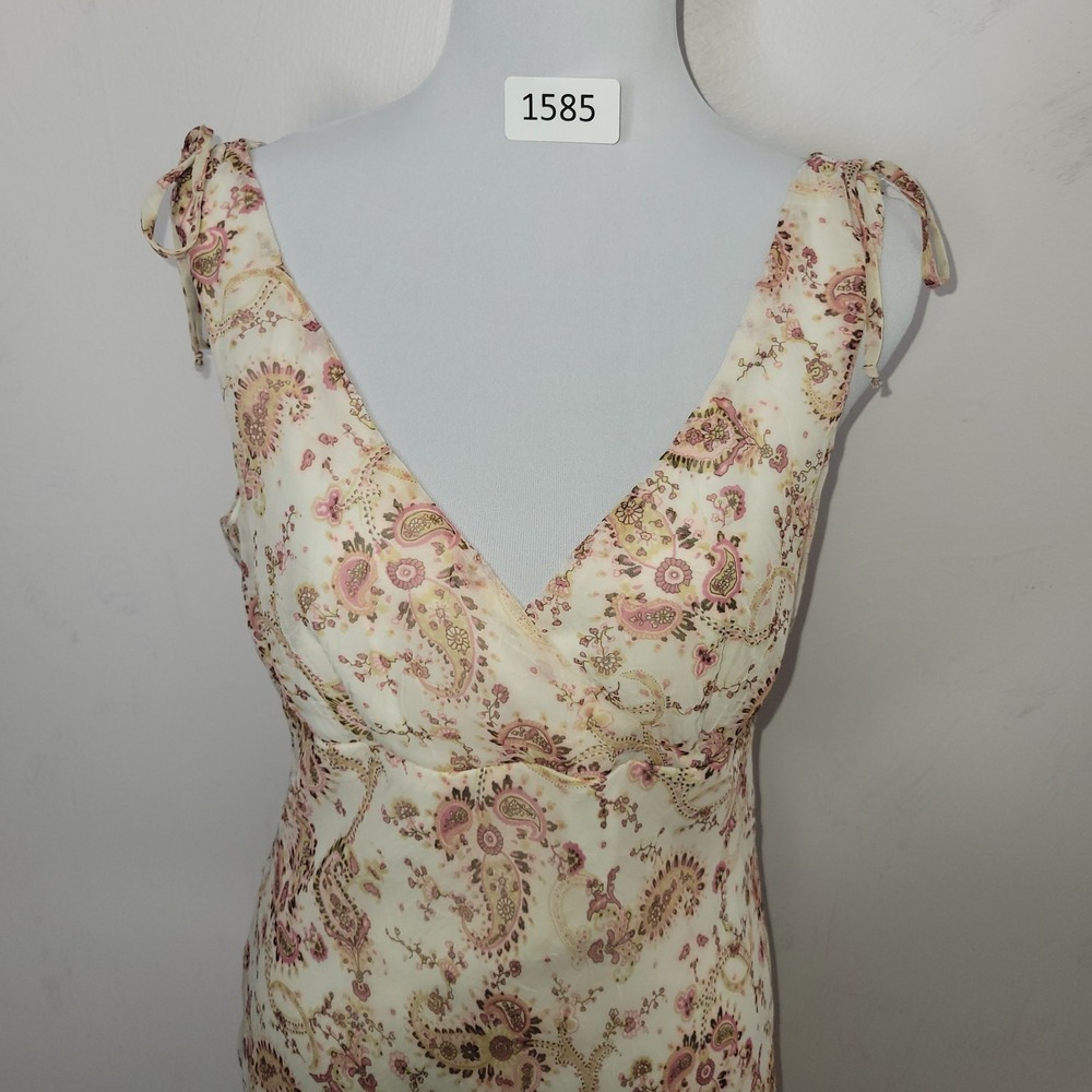 Y2K Babydoll Dress Size 7 Midi Fairy Croquette Romantic Midi Sheer Flowy Floral